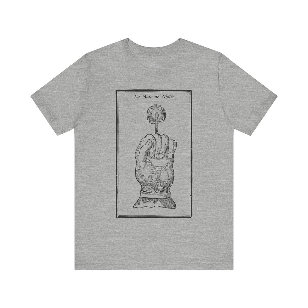 Hand of Glory II Vintage Mystery Shirt Voodoo Tshirt Magic Creepy Art Witch Black Magic Gothic Tshirt Unisex Shortsleeved