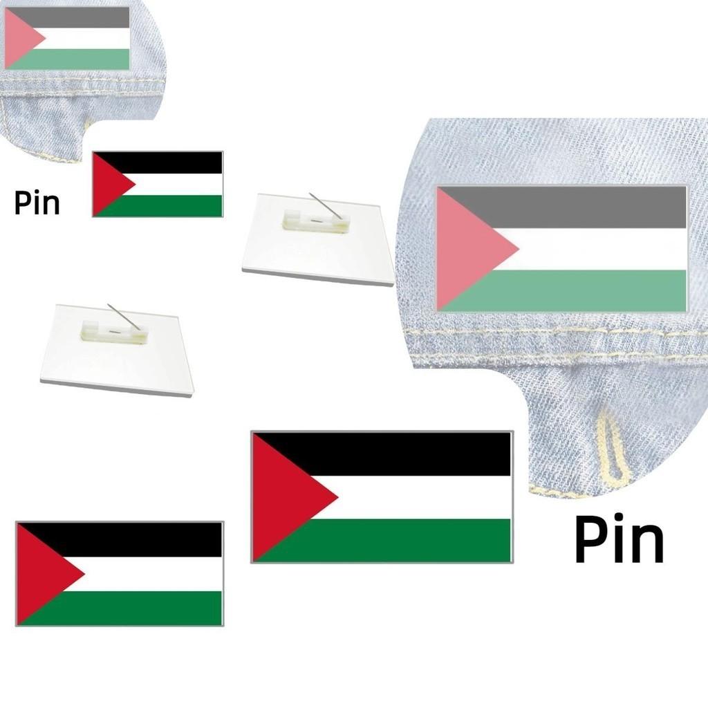 Großhandel Kundenspezifische Palästinensische Flagge Acryl Geometrische Brosche Anstecknadel