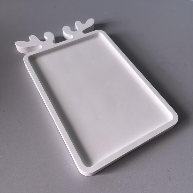 Christmas Tray Silicone Resin Mold Jewelry Plate Mold Epoxy Molds for Concrete Dish Storage Art Crafts Home Decorations