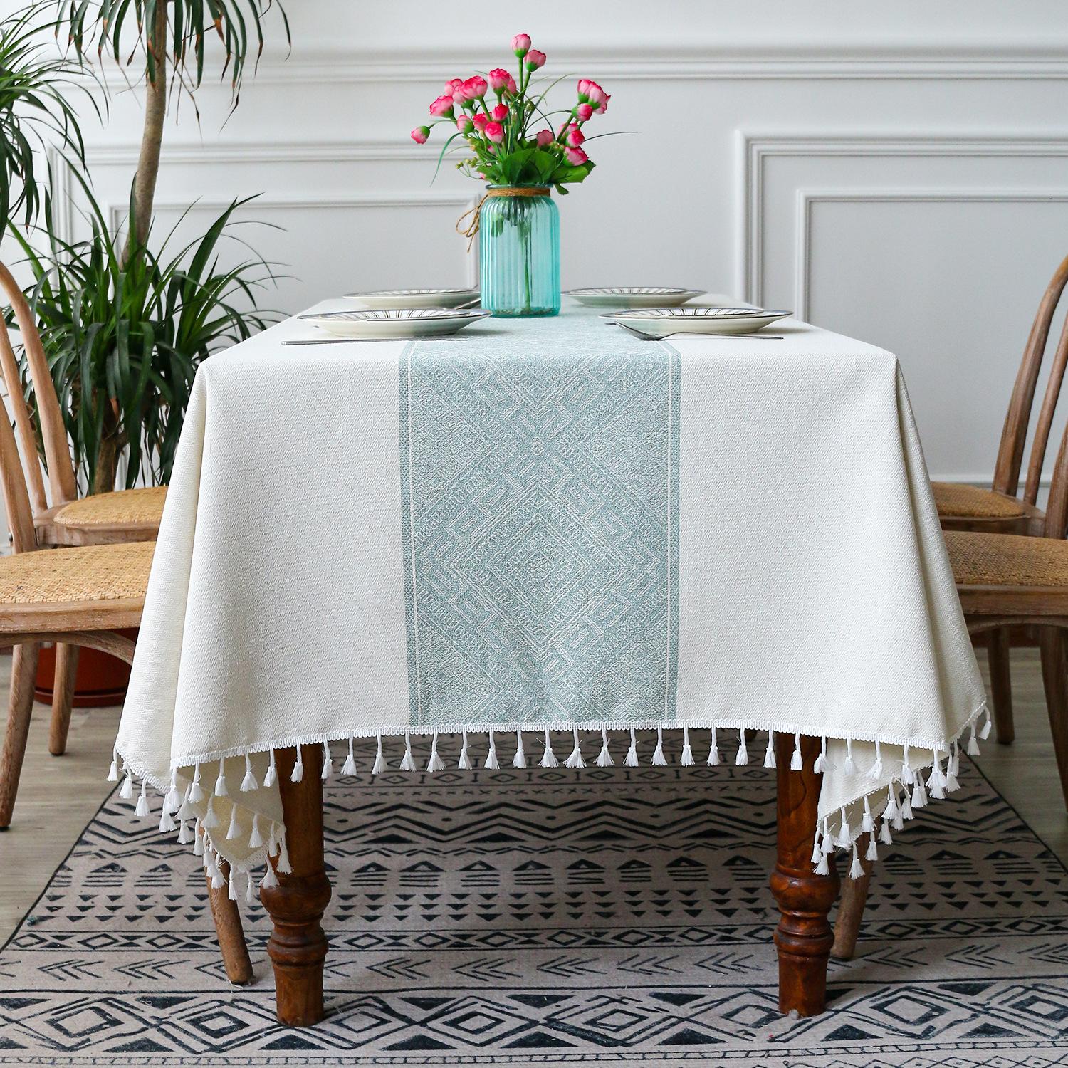 Tablecloth Cotton And Linen Fabric Coffee Table Cover Square Tablecloth Hotel Household Table Mat 90*90cm