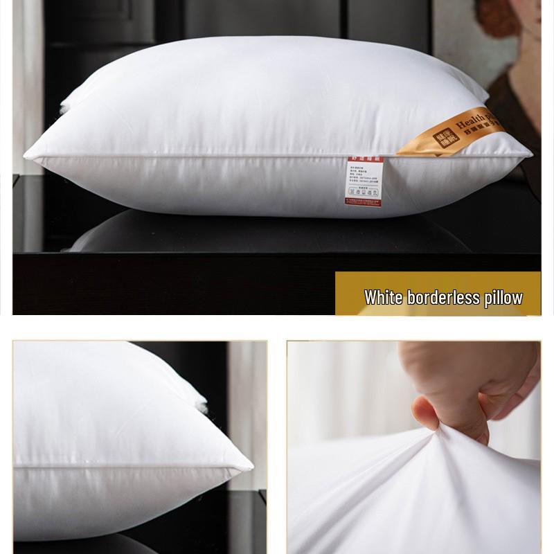 Hotel-Quality 48x74cm Pillow & Case Set: Durable, Non-Collapsing Feather Velvet for Dorms Dormitory Small Mid Pillow 400g 42x70cm