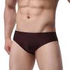 Sexy Men's Underwear Solid Color Mid Rise Ice Silk Briefs Elastic Underpants