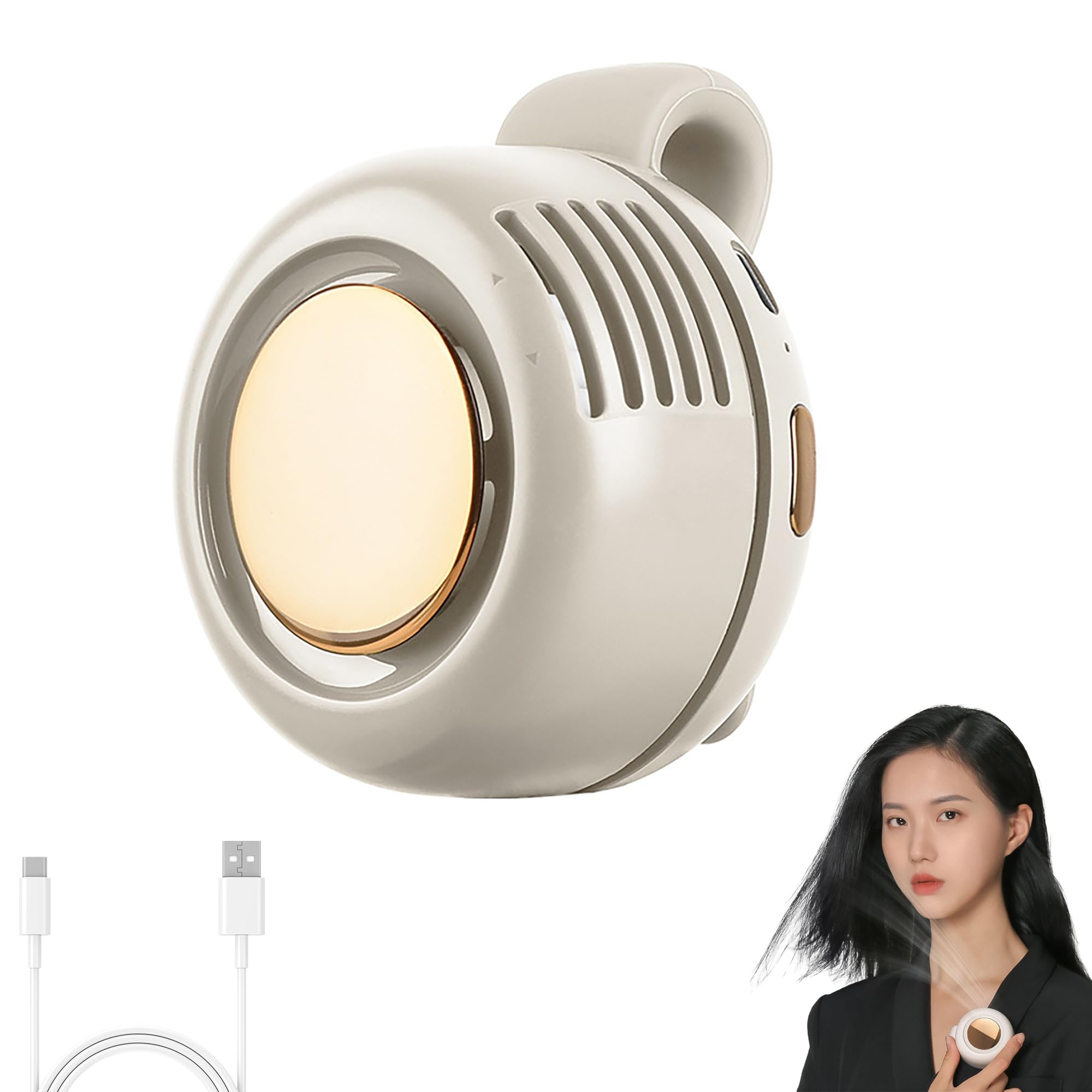 

Portable Belt Fan Summer Improved Model Includes Instruction Manual in 16 Belt USB Large 5 Hours of Continuous Operation [2025 - Languages]. Compact, бежевий