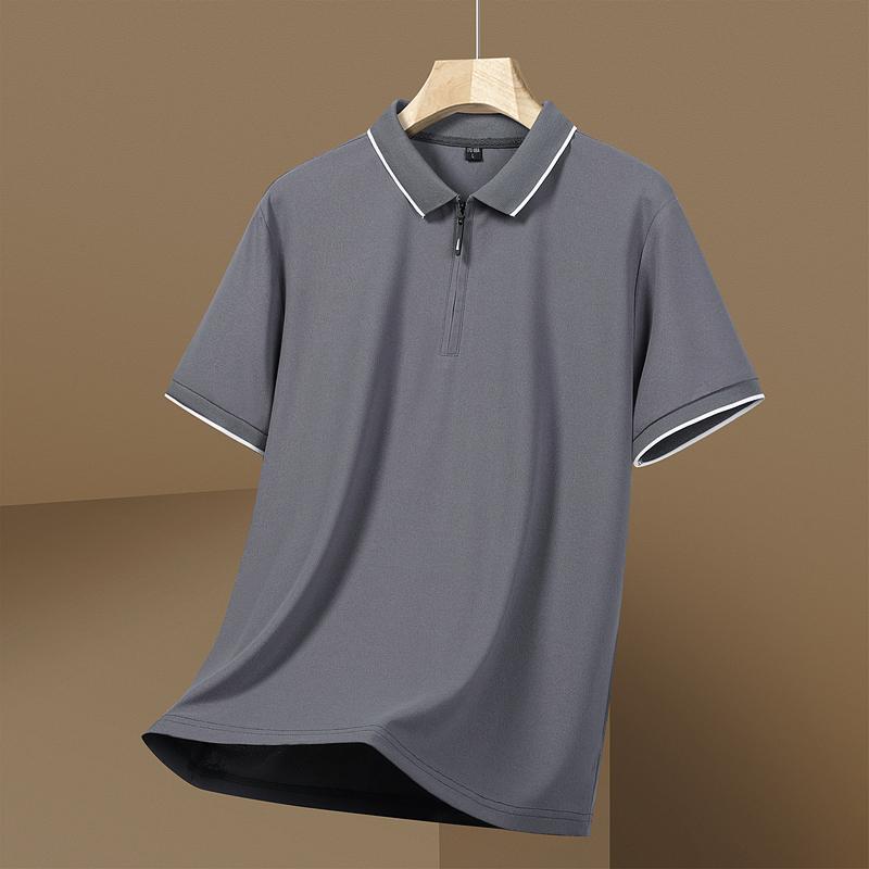 Summer Casual Polo Shirt Men's Business Versatile Men's Style Summer Casual Loose Collared Short Sleeved T-shirt