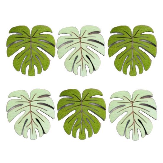 Podtácek Monstera Zelené Listy Podložka pod Nápoje Dřevěný List Želvy Tropický Podtácek pro Havajské Luau Tiki Bar Plážová Dekorace Stolu