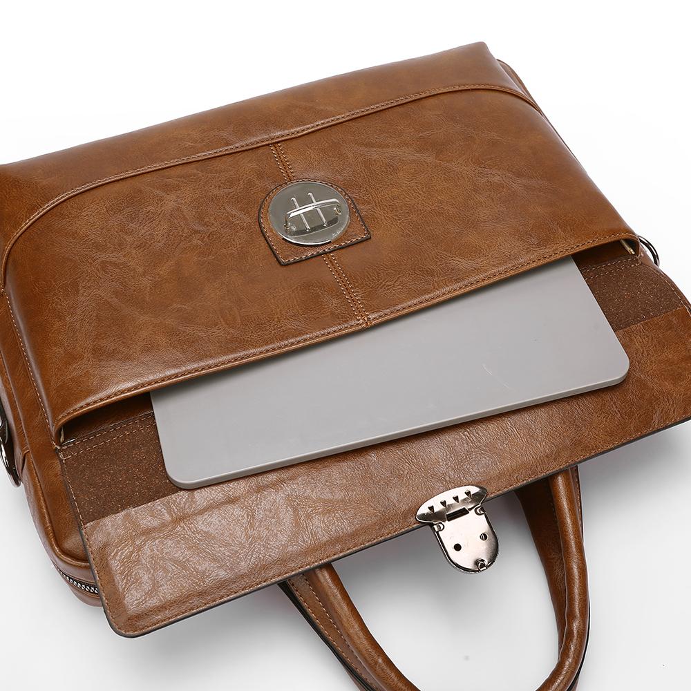 WEIXIER Geantă Aktovcă din Piele pentru Bărbați 15,6 Inch Geantă pentru Laptop Geantă Mare Tip Poștaș Mesager Crossbody Geantă de Umăr pentru Birou Afaceri Călătorii