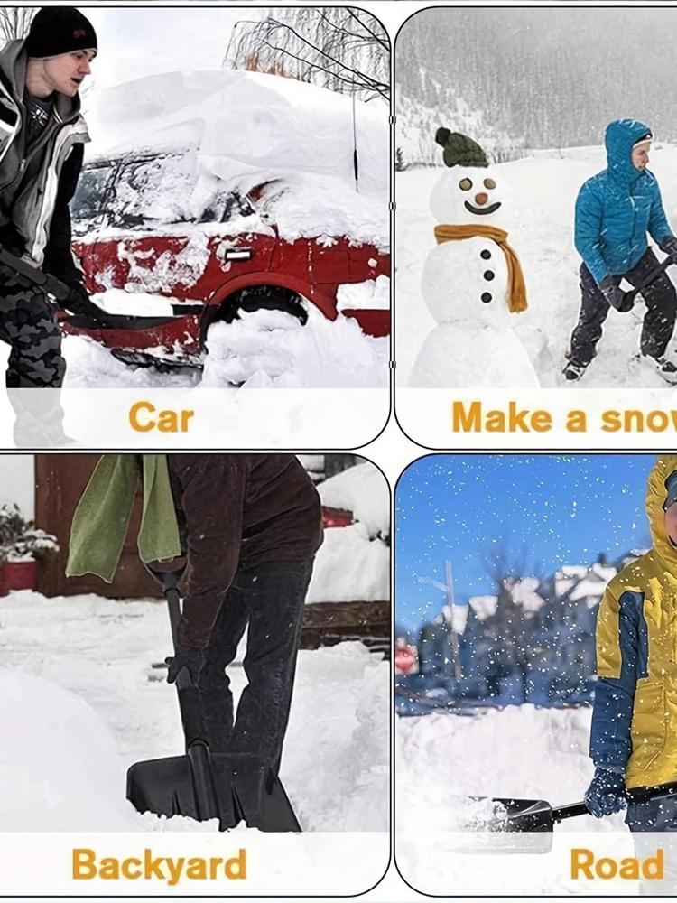 Large-Capacity Lightweight Aluminum Portable Snow Shovel, Parent-Child Playing Snow Shovel, Shovel for Garden, Car, Camping with