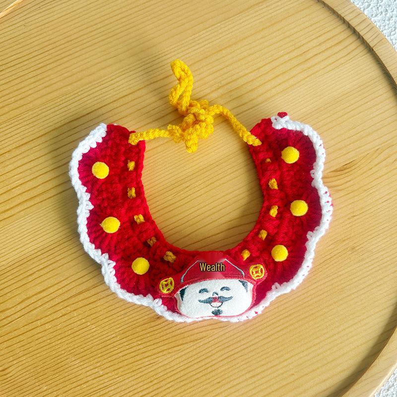 New Year Neckwear: Pet Gaiter & Scarf for Cats & Dogs - Festive Knit Collar for Chinese New Year