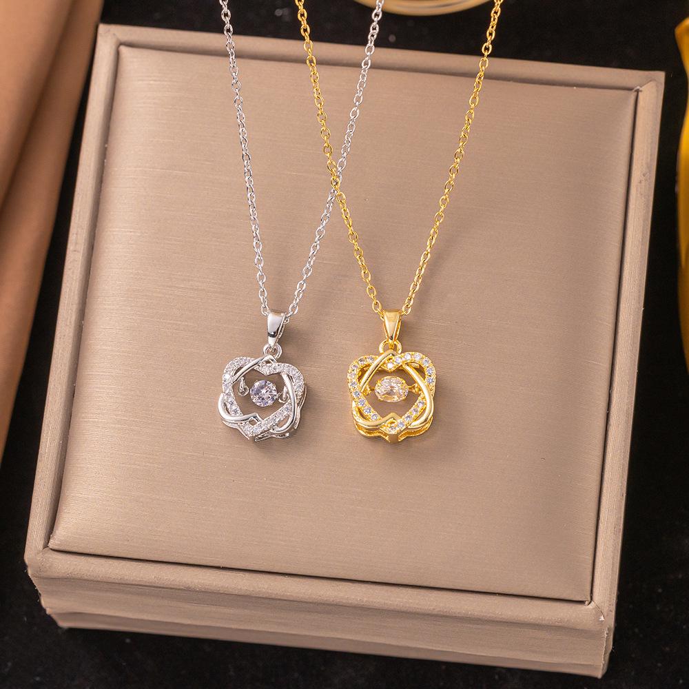 

Korean Fashion Temperament Zircon Love Pendant Necklace for Women