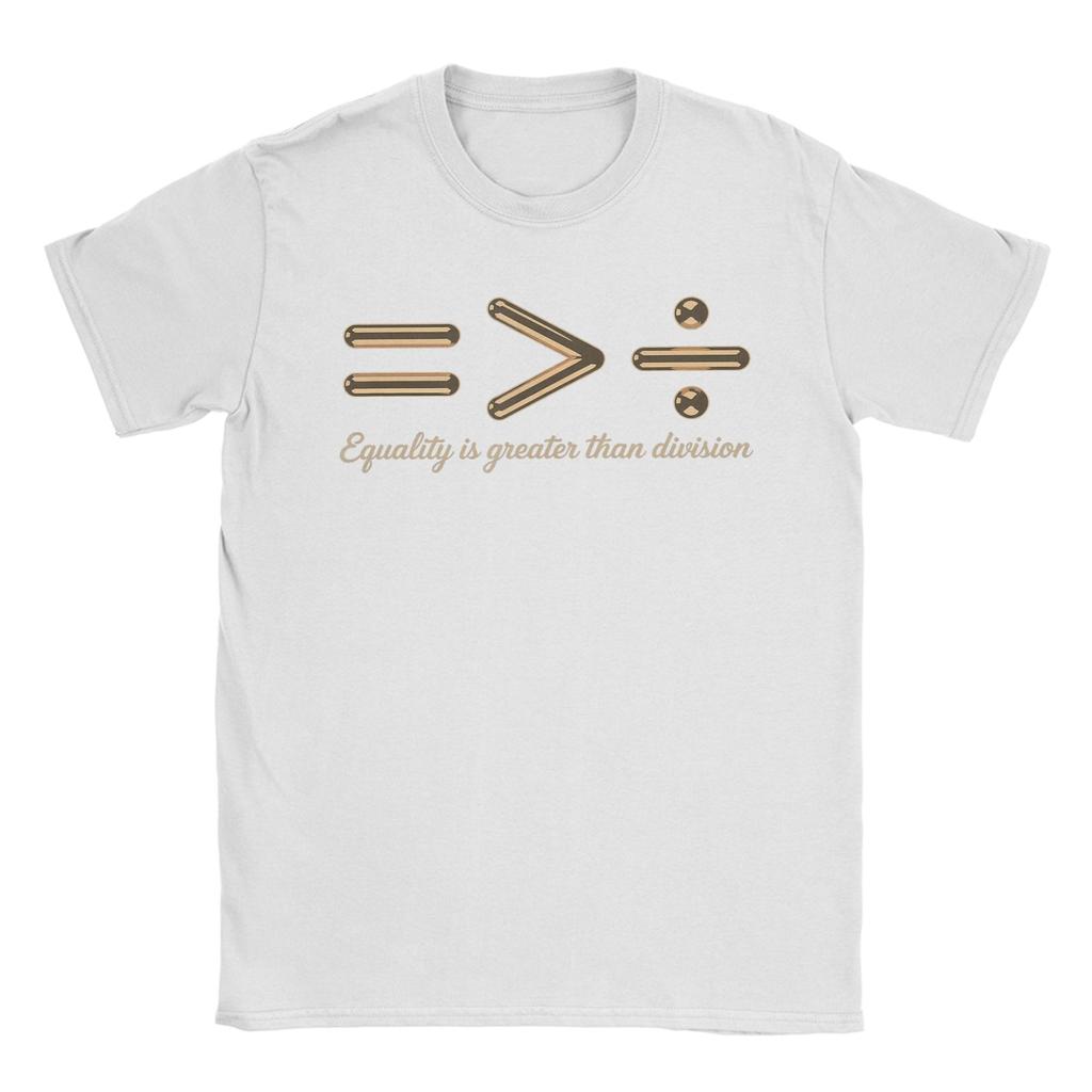 Men TShirt Equality is Greater Than Division Black History Month 100 Cotton Tees Short Sleeve T Shirts Clothes Printing