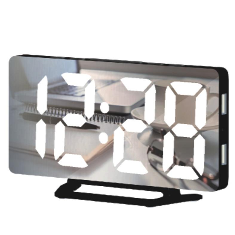 mirror digital display LED alarm clock multi-function sleepy luminous temperature desktop for students