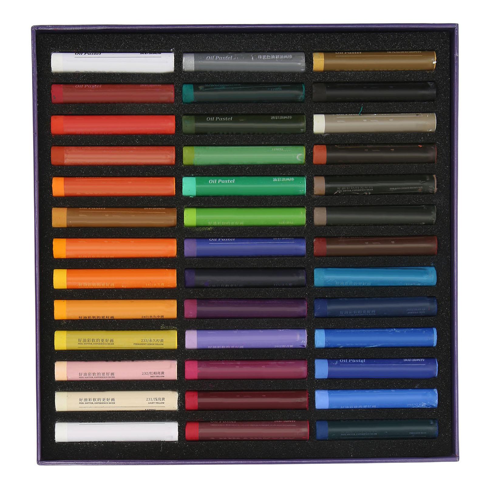 

39Pcs Oil Pastel Set Color Lasting Low Saturation Pearlized Soft Texture Colored Oil Pastel for Home School Art Studio