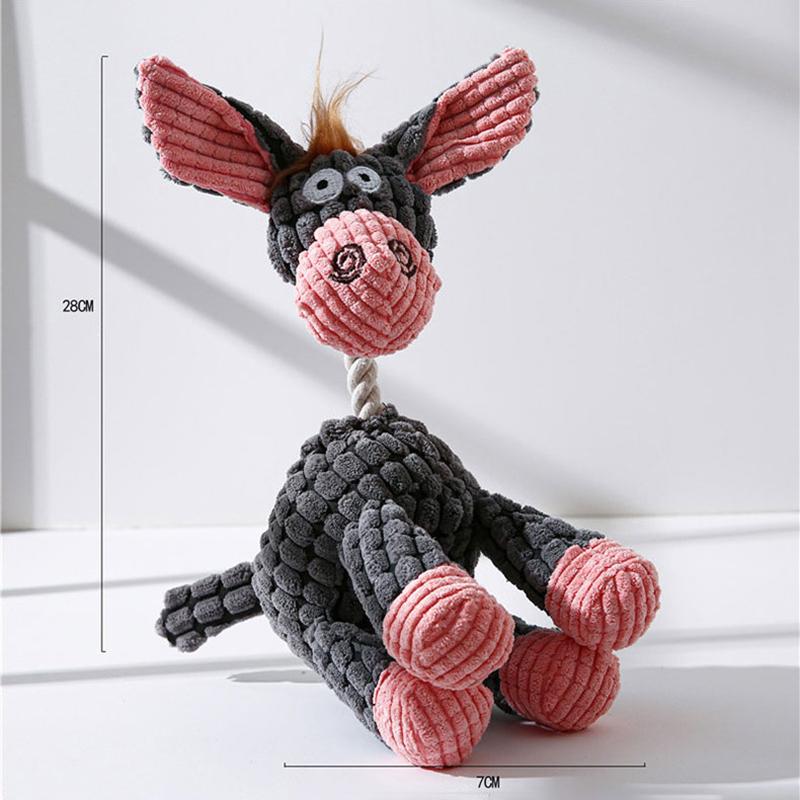 Peluche Giocattoli per cani Velluto a coste per cani di taglia piccola e media Cane animale Giocattolo stridulo Resistente al morso Giocattolo da masticare Pulizia dei denti molari Giocattoli per cuccioli