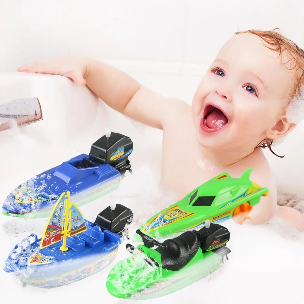 Juguete de Baño para Ducha de Invierno Barco de Velocidad de Cuerda Barco Aventura Creativa en la Tina Fomentando el Juego Imaginativo con Agua para Niños y Bebés