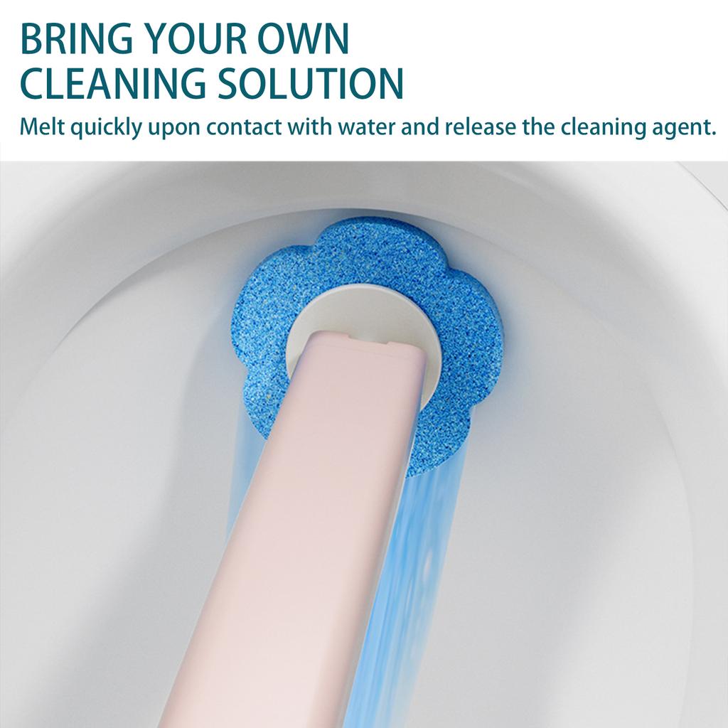 Wall Mounted Toilet Brush with 36 Refill Heads and Holder Wall-Mount Scrubbing Toilet Brush for Home Wash Basins Mirrors Glass