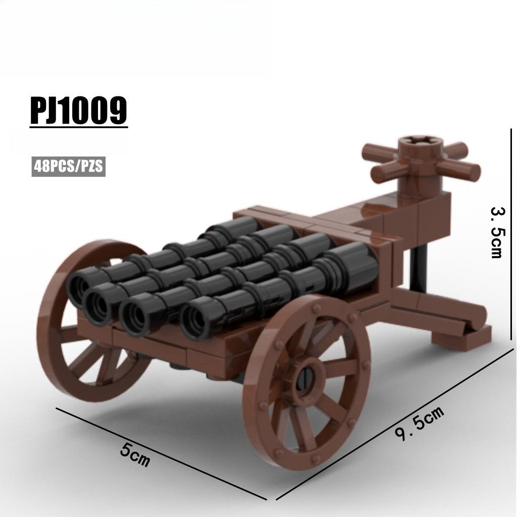 MOC Building Blocks Military Navy Figures Accessories Medieval Cannon Ammunition Wilderness Scene Tent Bonfire Brick Toy Gifts