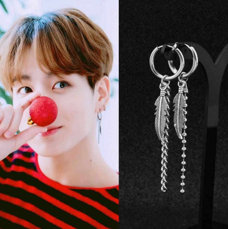 Korean Style Leaf Chain Tassel Ear Clip Jewelry