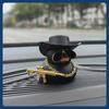 Cowboy Hat Ducks Trendy Car Dashboard Decoration Rubber Duck Office Car Decoration Ornament Black Duck with sunglasses Necklace