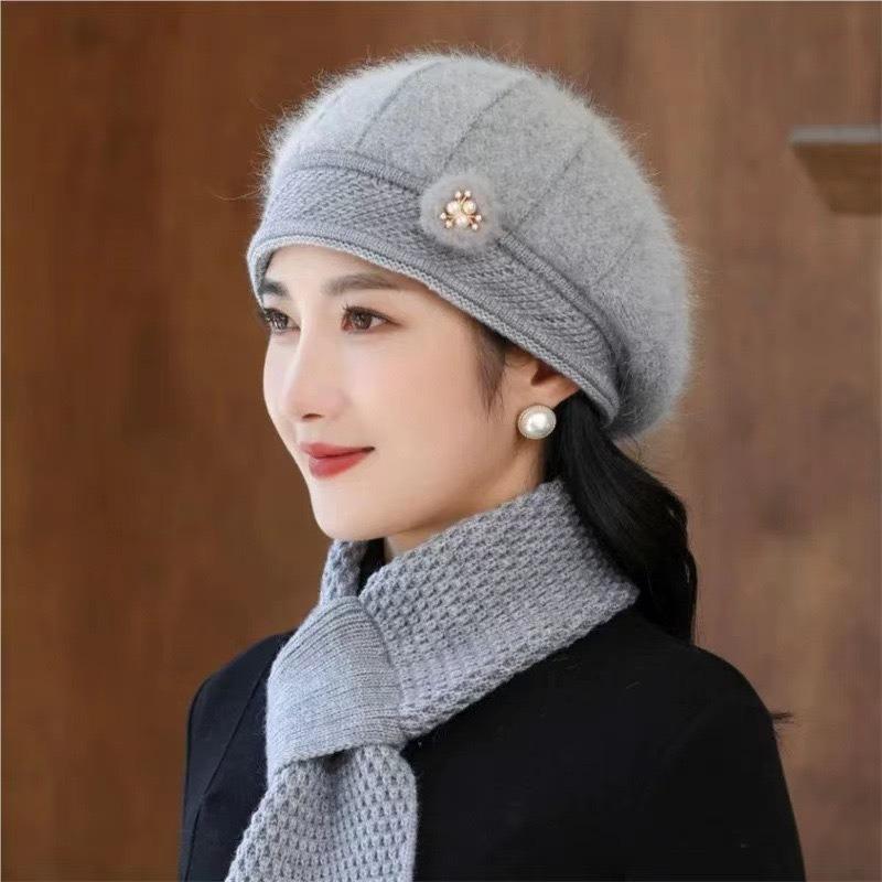 Hat Winter Lady Fleece Warm Knitted Wool Hat Old Hat Fleece Ear Protector