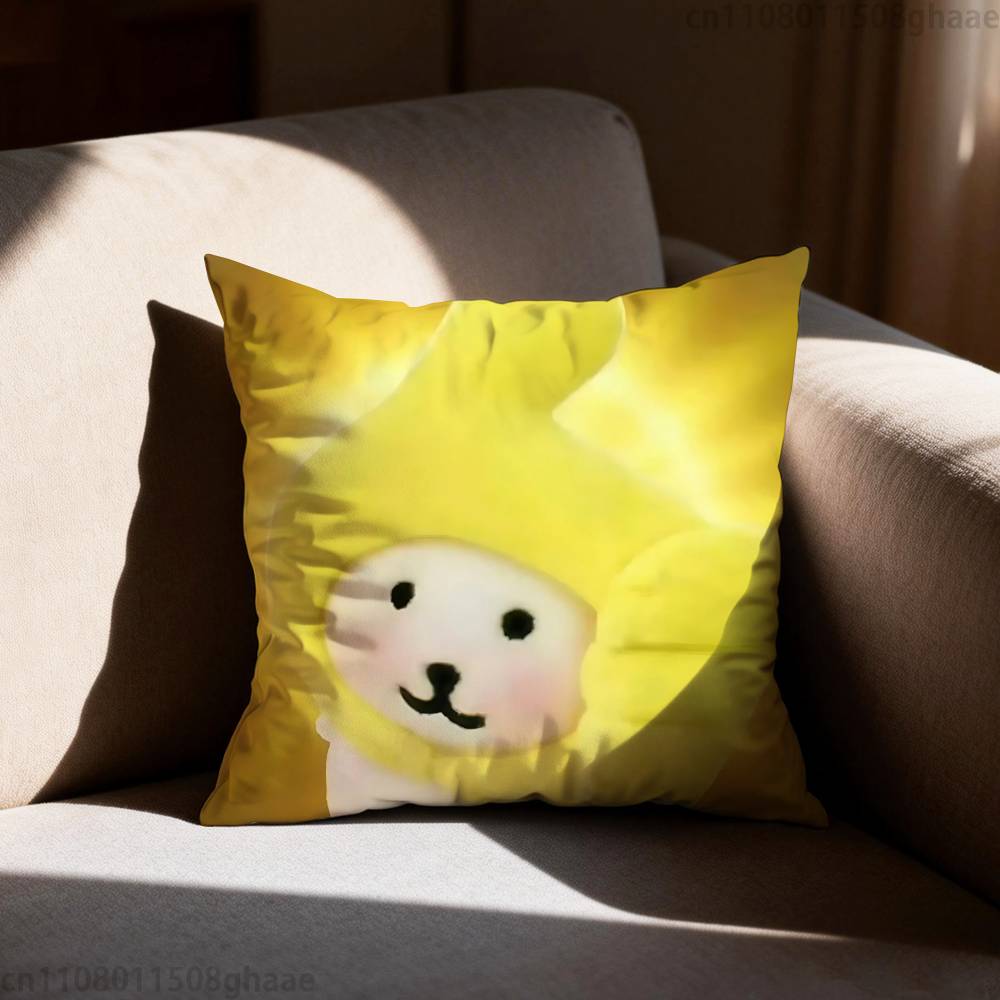 Cute Nnongdamgons  Pillow Case Antidustmite Pillowcase Invisible zipper silky short plush Sofa cushion cover