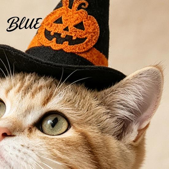 Halloween Pet Costume Hat Witch Hat Bows/Pumpkins Decor Adjustable Felt Animal Theme Party Decor Accessory Lightweight Comfortable Headwear,