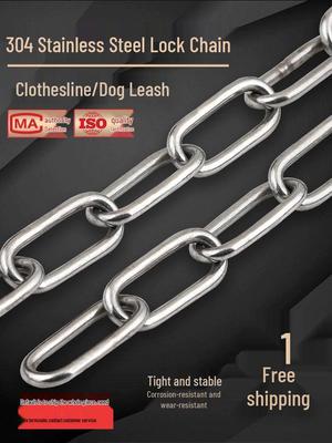 304 Stainless Steel Chain: Long & Short Links for Clothesline, Pet Chain, Swing, Guardrail, Lifting, and Chandelier.