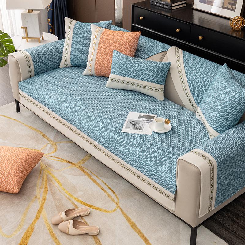 Pernă de canapea din chenille Four Seasons Husă universală anti-alunecare Pânză ușoară Husă de canapea din piele de lux