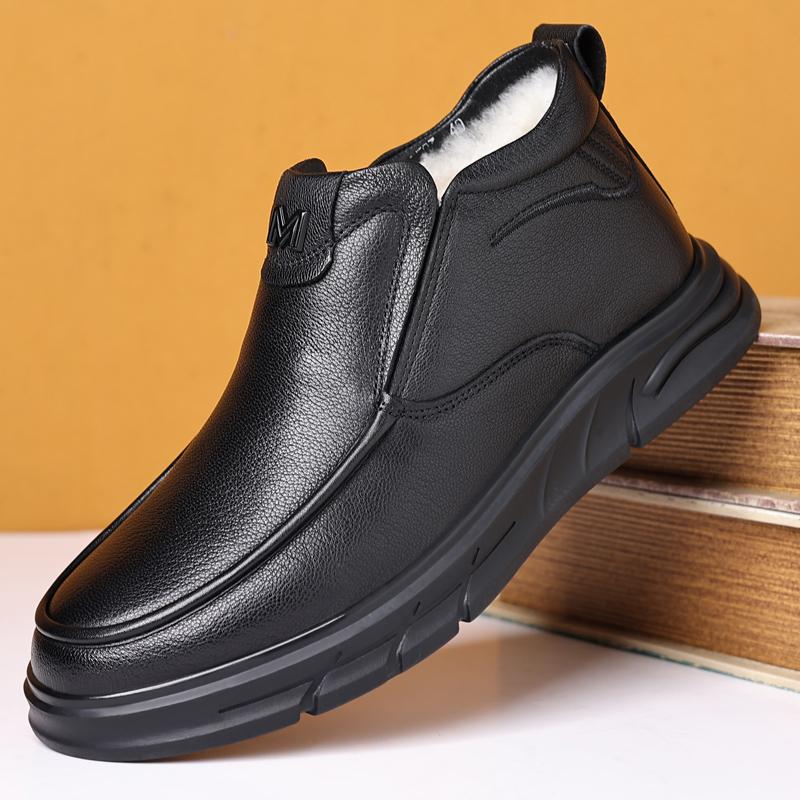 

Модные кожаные мужские ботинки из хлопка, супер теплые мужские ботинки по щиколотку, зимние ботинки на шнуровке, деловая зимняя мужская повседневная обувь 44