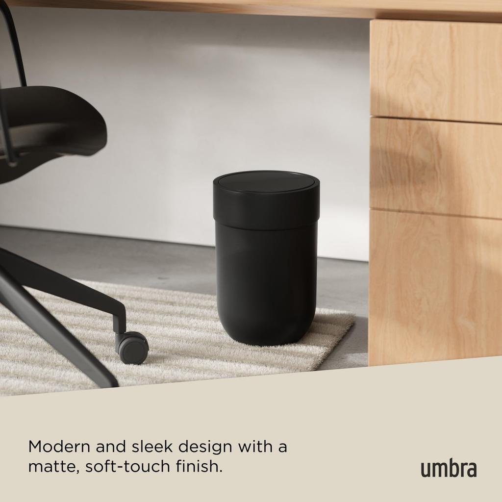 Umbra Søppelbøtte med Sving 6L Stilig Interiør Touch Umbra Touch Svart Lokk, Rund, Kapasitet, Design, Design, Bøtte, Bøtte, 2023269-040,