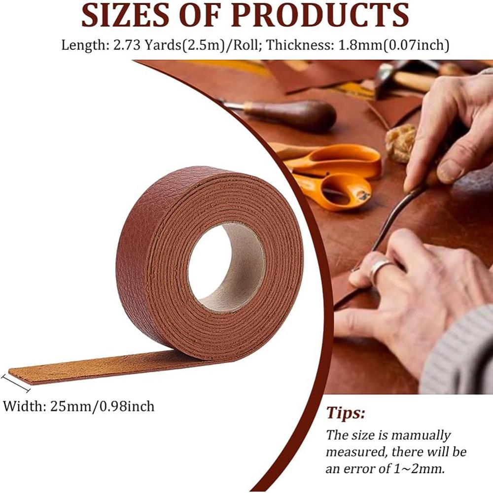 1 Inch Wide Single Side Leather Strip 98 Inch Long Double Sided Smooth Leather Strip for DIY Craft Projects Pet Collars Belts
