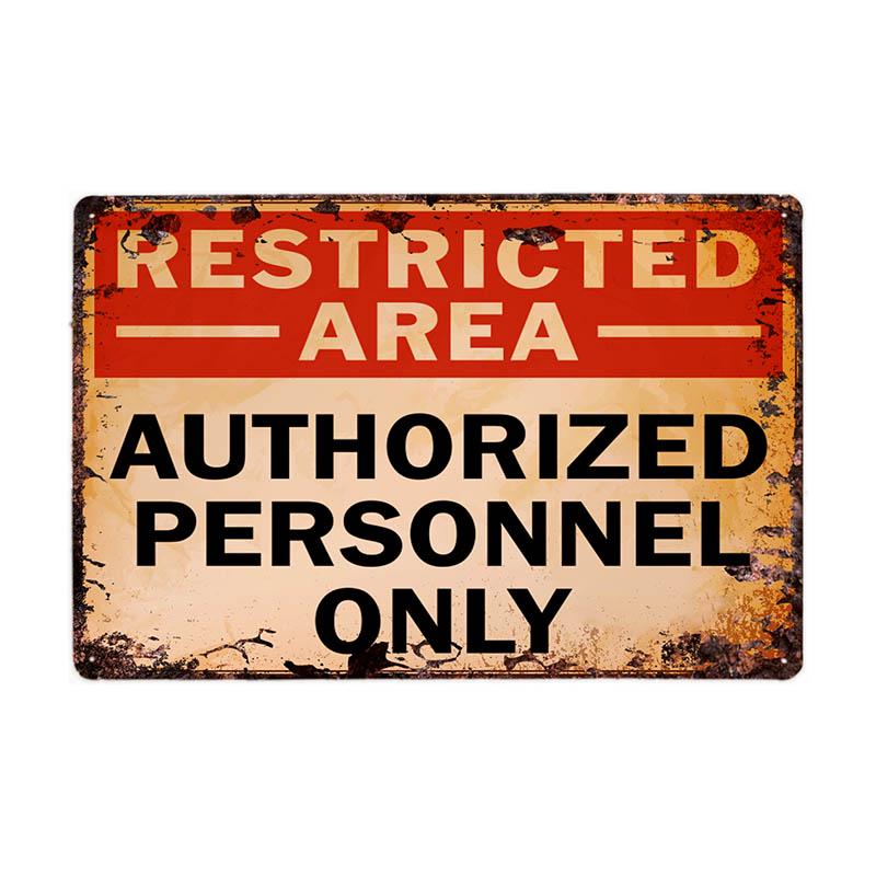 DORA Tin Sign Warning Area Metal Tin Sign UFO Vintage Wall Plaques Art Poster Decoration Painting Home Decor Xcm