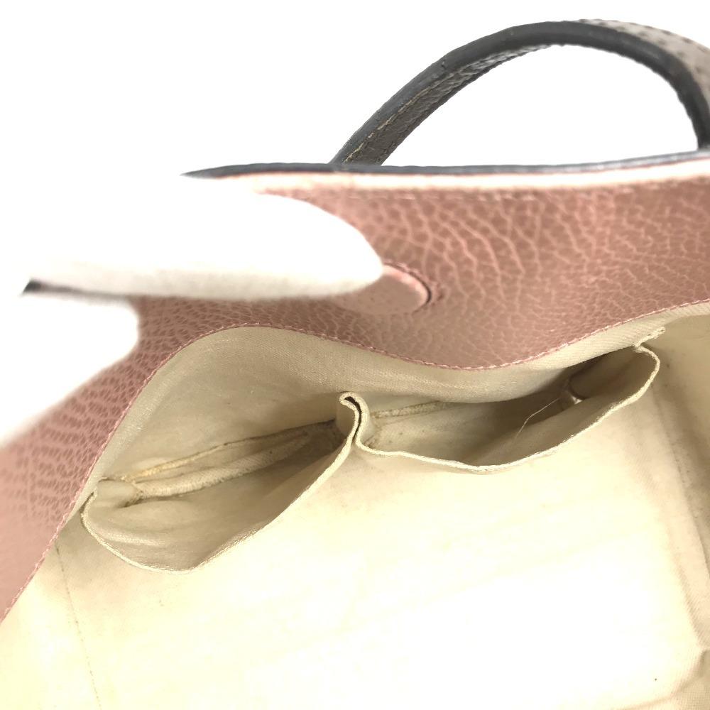 GUCCI 354408 Bicolor Logo swing Bag Tote Bag Shoulder Bag Leather gray/pink