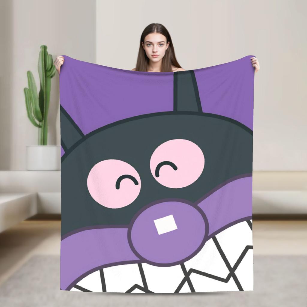 Baikinman Anime  Flannel Blanket  Warm Throw Blanket for Couch Chair Camping Fashion Bedspread Sofa Bed Cover
