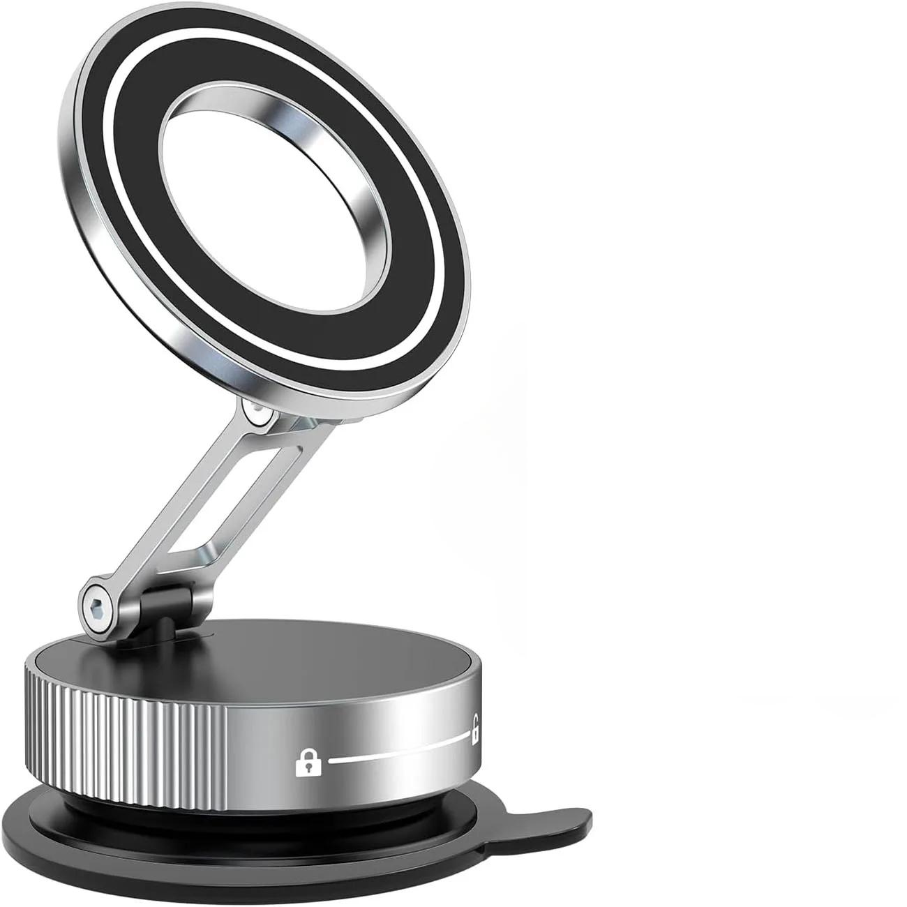 

Сверхпрочный магнитный держатель для телефона, Модернизированный ABS, Вращающийся на 360° и складной дизайн, С вакуумной присоской q