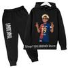 Kinder Lamine Yamal 2-teiliges Trainingsanzug Set Jungen Mädchen Fußballstar Hoodie + Jogginghose Set Grafisches Kapuzensweatshirt Sport Outfit