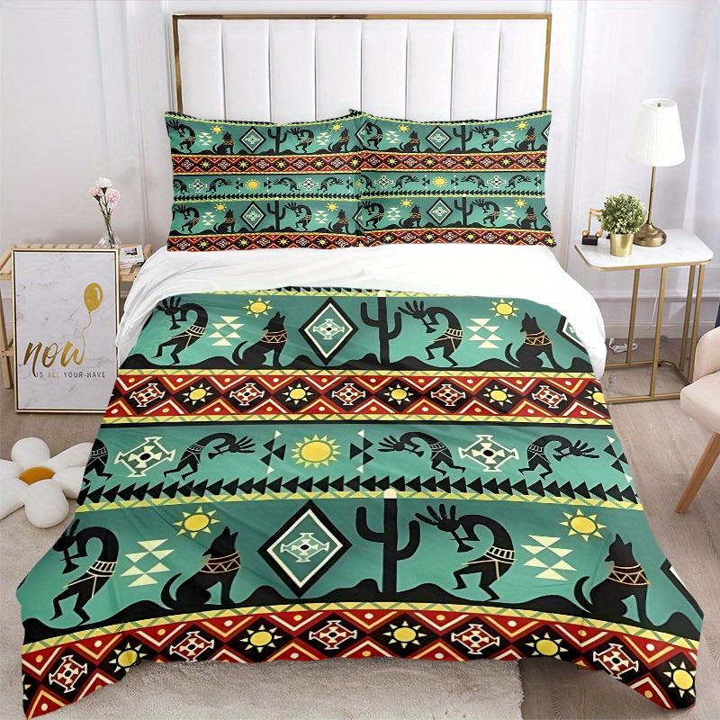3pcs Navajo Pattern Soft Comfortable Bedding Set, For Bedroom, Guest Room And Dorm, All - Season Use, High-Definition Printing148
