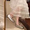 Brise du soir française bouche légère métal Mary Jane chaussures femmes 2025 nouveau une pédale rétro semelle plate tempérament chaussures simples