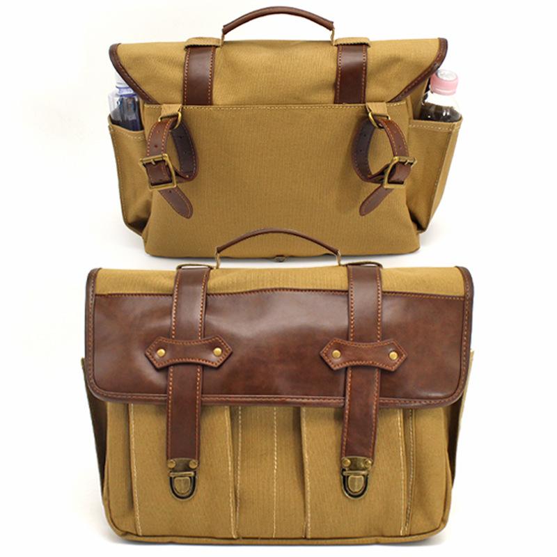 Motorcycle Canvas Edge Bag+retro Motorcycle Rider Bag Side Bag Waterproof Hanging Bag Saddle Bag Tool Bag Public Document Bag
