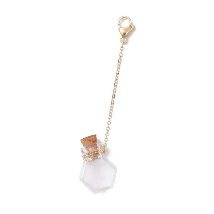 7 Pieces Versatile Small Glass Bottles Keychain Charm Pendants Convenient for Craft Enthusiasts and Gifts Ideas