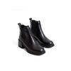 Women's Genuine Leather Low Heeled Half Boots