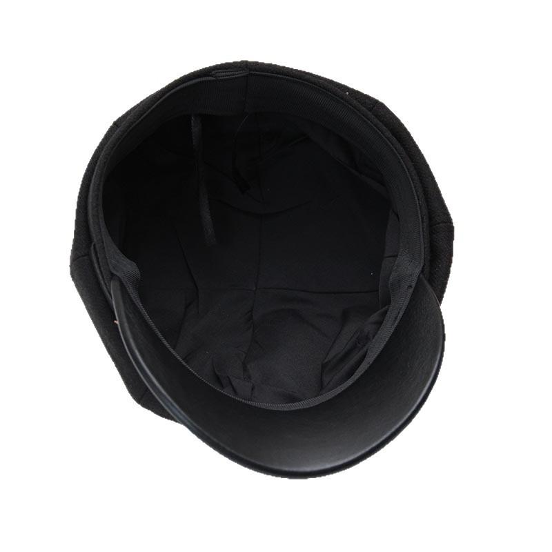 Retro literary and artistic style, black duck tongue beret, women's casual and versatile temperament shows the face, small octagonal cloud hat