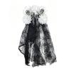 Dark Purple Skull Headband Lace Veil Gothic Hairband Stylish Skull Headwear  Halloween Party