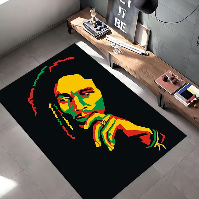 Colorful Abstract Face Art Carpet suitable as a non-slip mat for the living room or bedroom sofa