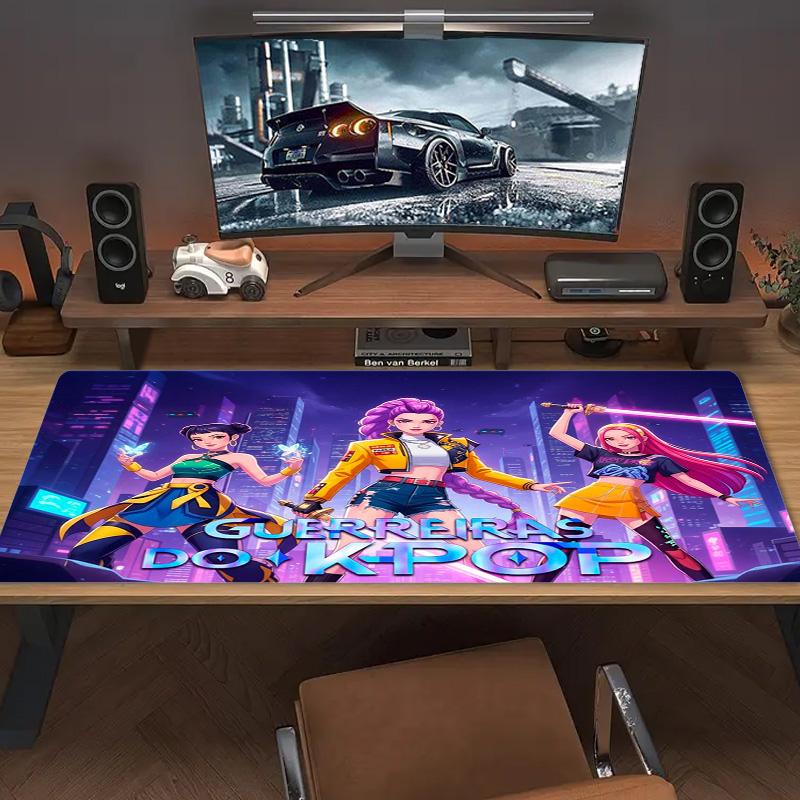 Cacciatori di Demoni Kpop Colore Tappetino Mouse Grande Tavolo da Gioco Cuscino Antiscivolo Laptop Tablet Tappetino Mouse Grande Tappetino XXL Mini PC Tappetino da Gioco Con Bordo Lock