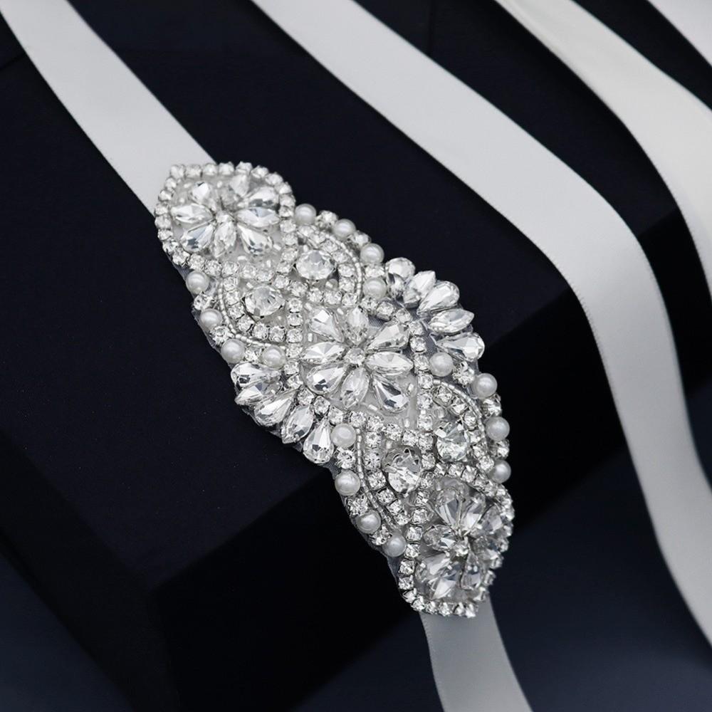 Silver Bridal Belt Long Bridal Sashes Sweet Wedding Belt Wedding