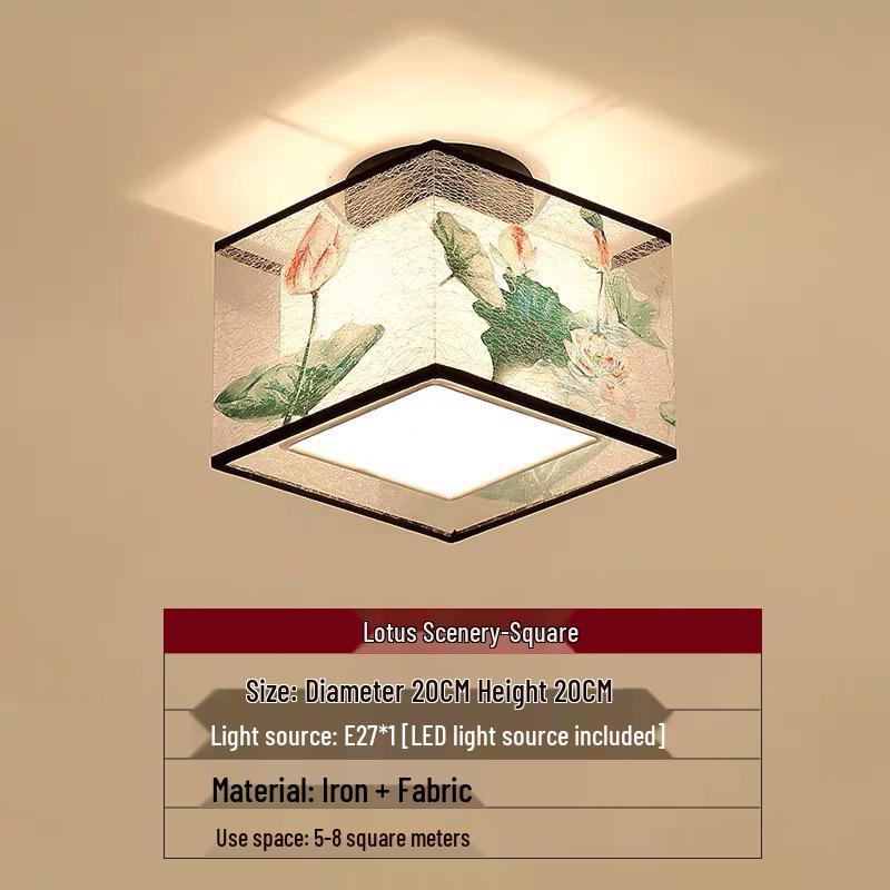 LED Ceiling Light for Balcony, Hallway, or Bedroom - New Chinese Style Small Pendant Light