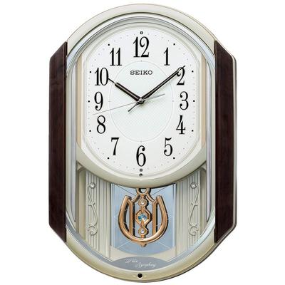 Seiko Uhr Wand brauner Marmor 450 x 305 x 75 AM264B Funkgesteuerte Uhr, Muster, Glänzend, mm,