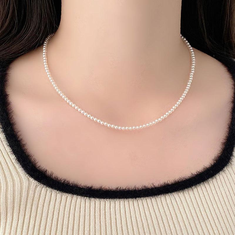 French Elegant Retro Pearl Necklace, Light Luxury, High-end Temperament, Collarbone Chain, Multiple Sizes for Women