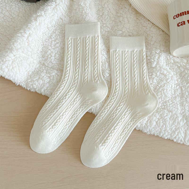 Dámské hřejivé ponožky střední délky s fleecovou podšívkou pro podzim/zimu