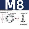 Marine Grade Zinc-Plated Hardened Carbon Steel Lifting Eye Bolt with Nut, Round Ring, Extended Thread, M6 M8 M20